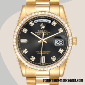 replica automatic Rolex Day-Date m118348-0096 Men's Rolex Calibre 2836/2813 Gold-tone