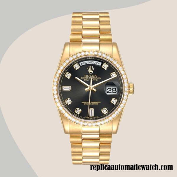replica automatic Rolex Day-Date m118348-0096 Men's Rolex Calibre 2836/2813 Gold-tone - Image 2