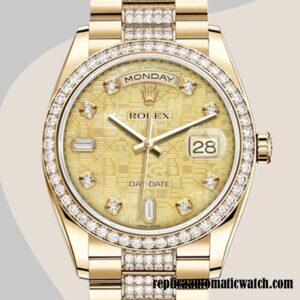 replica automatic Rolex Day-Date m118348-0090 Men's Rolex Calibre 2836 Champagne Jubilee Dial