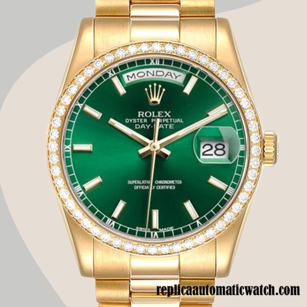 replica automatic Rolex Day-Date m118348-0225 Men's Rolex Calibre 2836/2813 Gold-tone
