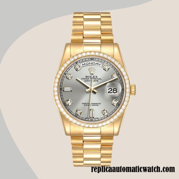 replica automatic Rolex Day-Date m118348-0077 Men's Rolex Calibre 2836/2813 Automatic Grey Dial - Image 2