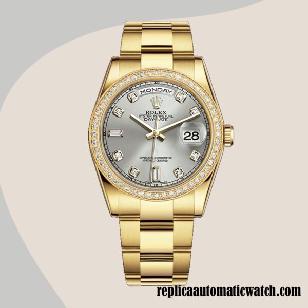 replica automatic Rolex Day-Date m118348-0077 Men's Rolex Calibre 2836/2813 Automatic Grey Dial - Image 5