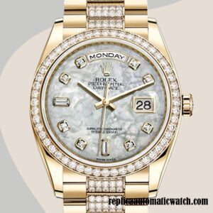 replica automatic Rolex Day-Date Men's m118348-0061 Rolex Calibre 2836 Gold-tone
