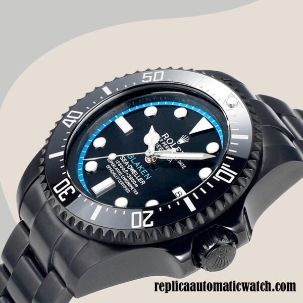 replica automatic Rolex Deepsea Rolex Calibre 2836 Men's 126660 Black Dial Hands and Markers - Image 3