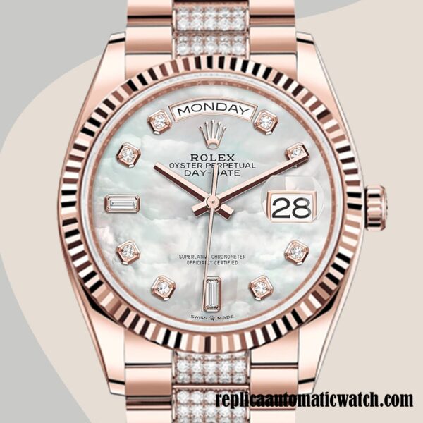 replica automatic Rolex Day-Date Rolex Calibre 2836 m128235-0032 Men's Automatic Mother of Pearl Dial