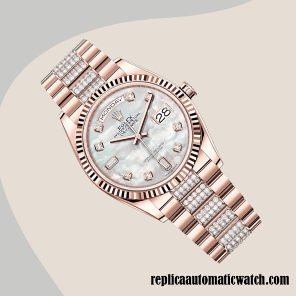 replica automatic Rolex Day-Date Rolex Calibre 2836 m128235-0032 Men's Automatic Mother of Pearl Dial - Image 3