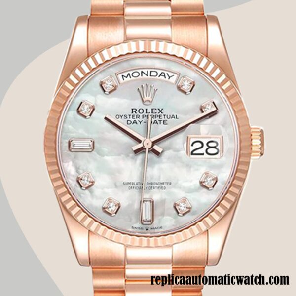 replica automatic Rolex Day-Date Men's m128235-0029 Rolex Calibre 2836/2813 Mother of Pearl Dial