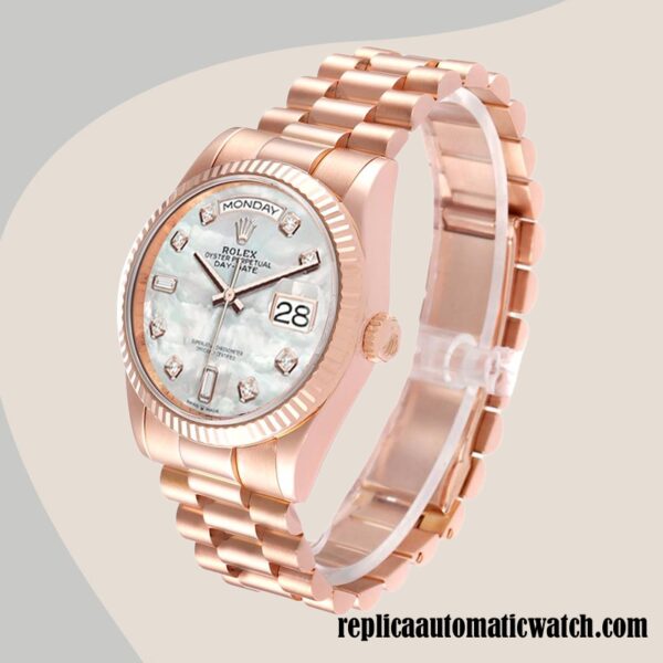 replica automatic Rolex Day-Date Men's m128235-0029 Rolex Calibre 2836/2813 Mother of Pearl Dial - Image 3