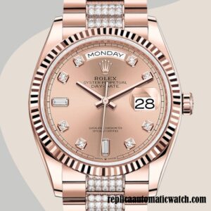replica automatic Rolex Day-Date m128235-0019 Men's Rolex Calibre 2836  Rose Gold-tone