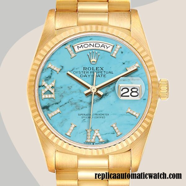 replica automatic Rolex Day-Date Men's m128238-0071 Rolex Calibre 2836/2813 Gold-tone