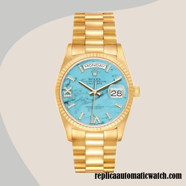 replica automatic Rolex Day-Date Men's m128238-0071 Rolex Calibre 2836/2813 Gold-tone - Image 2