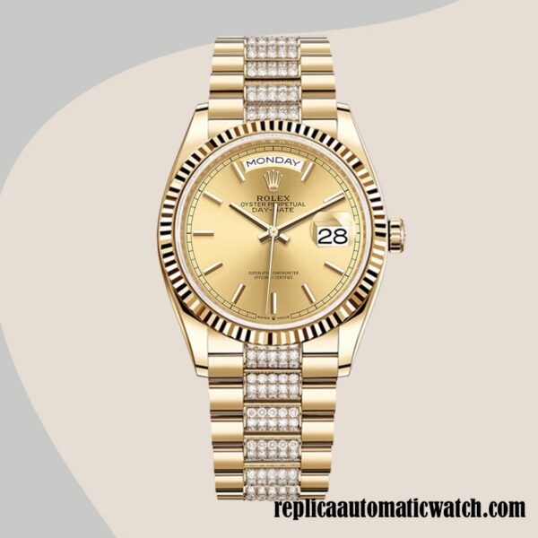 replica automatic Rolex Day-Date Rolex Calibre 2836 Men's m128238-0046 12mm - Image 2