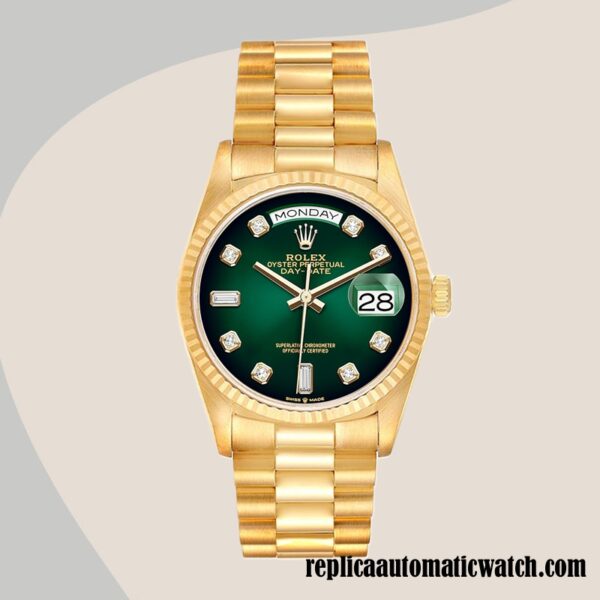 replica automatic Rolex Day-Date Rolex Calibre 2836/2813 m128238-0069 Men's Gold-tone 12mm - Image 2