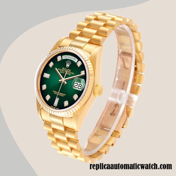 replica automatic Rolex Day-Date Rolex Calibre 2836/2813 m128238-0069 Men's Gold-tone 12mm - Image 3