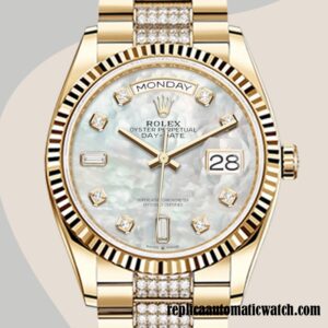 replica automatic Rolex Day-Date Rolex Calibre 2836 m128238-0032 Men's Gold-tone