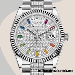 replica automatic Rolex Day-Date Men's Rolex Calibre 2836 m128239-0027  Diamond Paved Dial