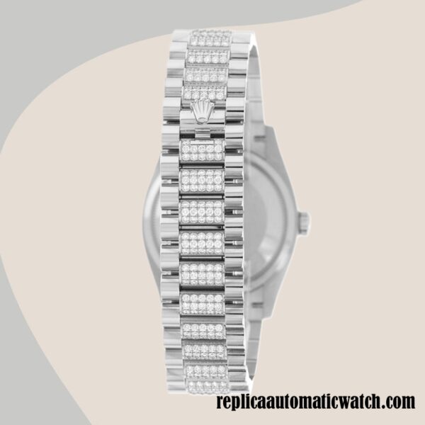 replica automatic Rolex Day-Date Rolex Calibre 2836 m128239-0026 Men's Mother of Pearl Dial Silver-tone - Image 4