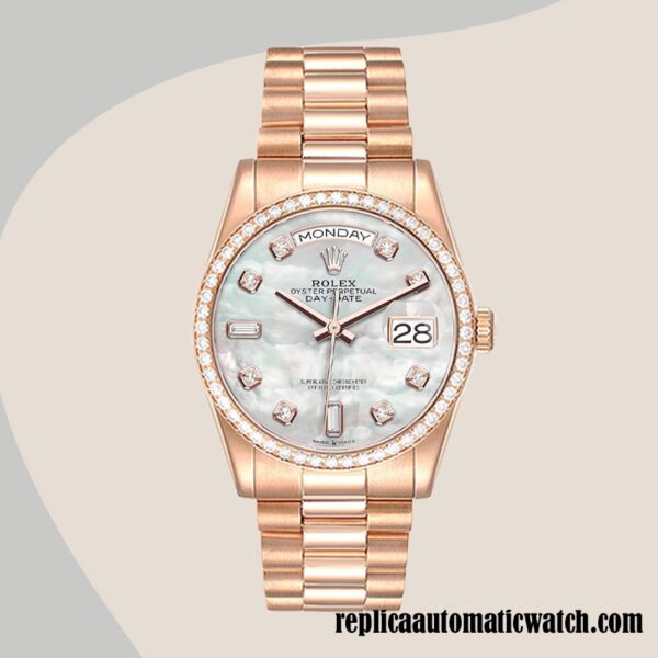replica automatic Rolex Day-Date Rolex Calibre 2836/2813 Men's m128345rbr-0028 12mm - Image 2