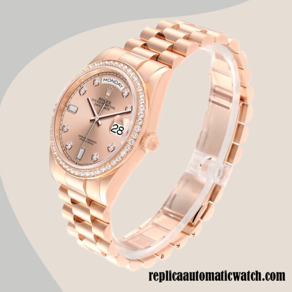 replica automatic Rolex Day-Date Men's Rolex Calibre 2836/2813 m128345rbr-0009 Rose Gold Dial Automatic - Image 3