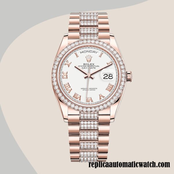replica automatic Rolex Day-Date m128345rbr-0055 Rolex Calibre 2836 Men's Automatic - Image 2