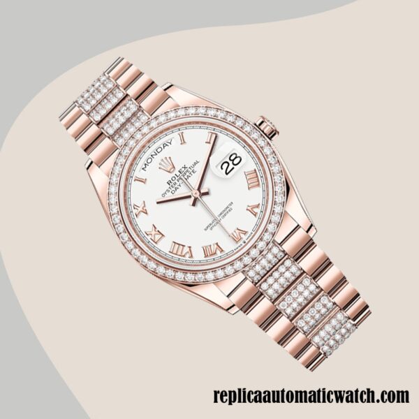 replica automatic Rolex Day-Date m128345rbr-0055 Rolex Calibre 2836 Men's Automatic - Image 3