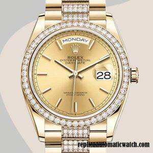 replica automatic Rolex Day-Date Rolex Calibre 2836 Men's m128348rbr-0027 Champagne Dial