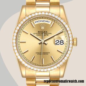 replica automatic Rolex Day-Date m128348rbr-0026 Rolex Calibre 2836/2813 Men's Gold-tone