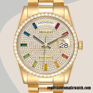 replica automatic Rolex Day-Date m128348rbr-0030 Men's Rolex Calibre 2836/2813 Gold-tone 12mm
