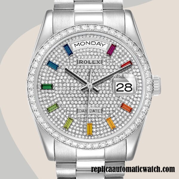 replica automatic Rolex Day-Date Rolex Calibre 2836/2813 Men's m128349rbr-0006  Silver-tone