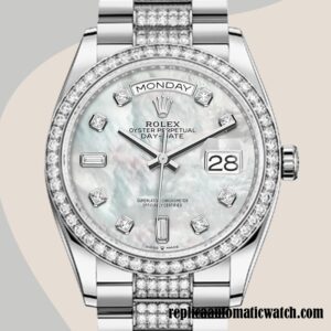 replica automatic Rolex Day-Date Men's Rolex Calibre 2836 m128349rbr-0014 Mother of Pearl Dial