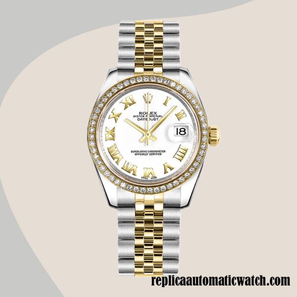 replica automatic Rolex Datejust 178383-63163 Unisex Rolex Calibre 2836/2813 White Dial 12mm - Image 2