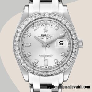 replica automatic Rolex Pearlmaster Unisex 18946 Rolex Calibre 2836/2813 Automatic Silver Dial