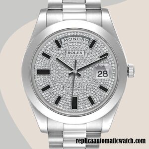replica automatic Rolex Day-Date Rolex Calibre 2836/2813 218206 Men's 15mm Silver-tone
