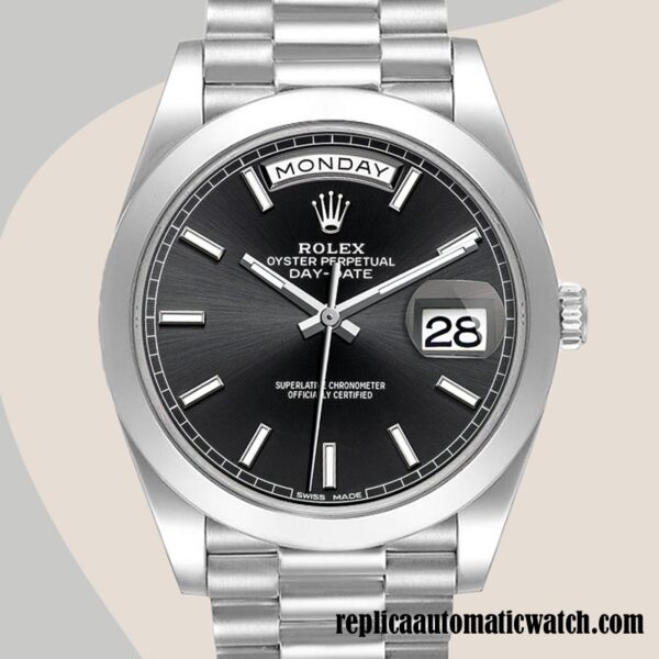 replica automatic Rolex Day-Date Men's m228206-0031 Rolex Calibre 2836/2813 Silver-tone