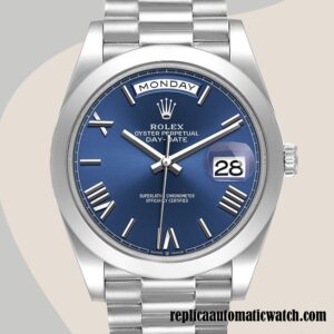 replica automatic Rolex Day-Date 228206 Men's Rolex Calibre 2836/2813 Blue Dial