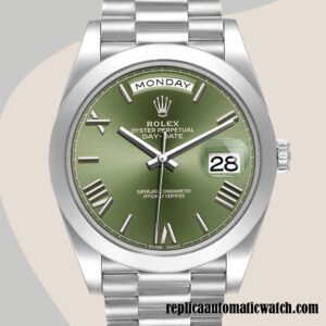 replica automatic Rolex Day-Date Rolex Calibre 2836/2813 m228206-0027 Men's  Silver-tone