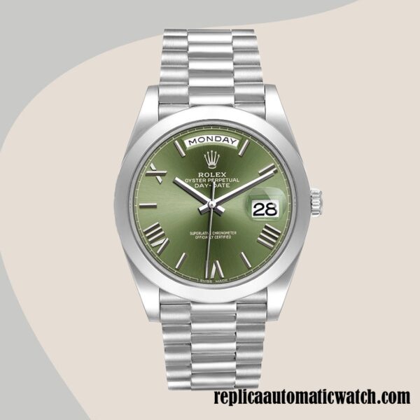 replica automatic Rolex Day-Date Rolex Calibre 2836/2813 m228206-0027 Men's  Silver-tone - Image 2