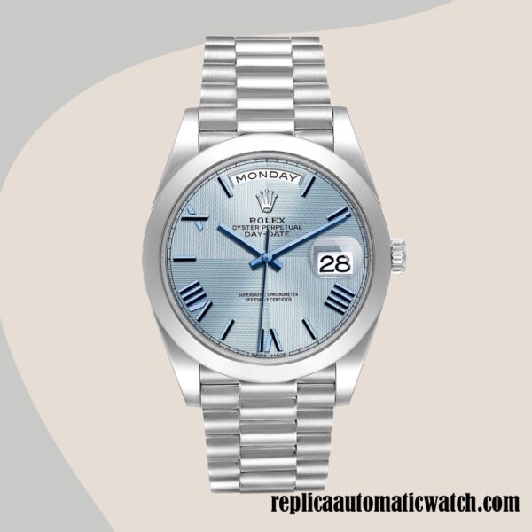 replica automatic Rolex Day-Date Men's Rolex Calibre 2836/2813 m228206-0001 Silver-tone - Image 2