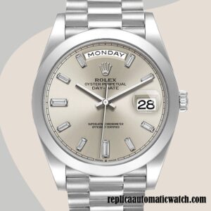 replica automatic Rolex Day-Date Men's Rolex Calibre 2836/2813 m228206-0012 15mm Silver Dial