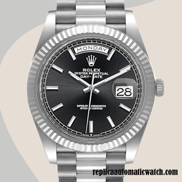 replica automatic Rolex Day-Date Men's Rolex Calibre 2836/2813 m228236-0003 Black Dial