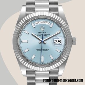 replica automatic Rolex Day-Date m228236-0006 Rolex Calibre 2836/2813 Men's Blue Dial Silver-tone