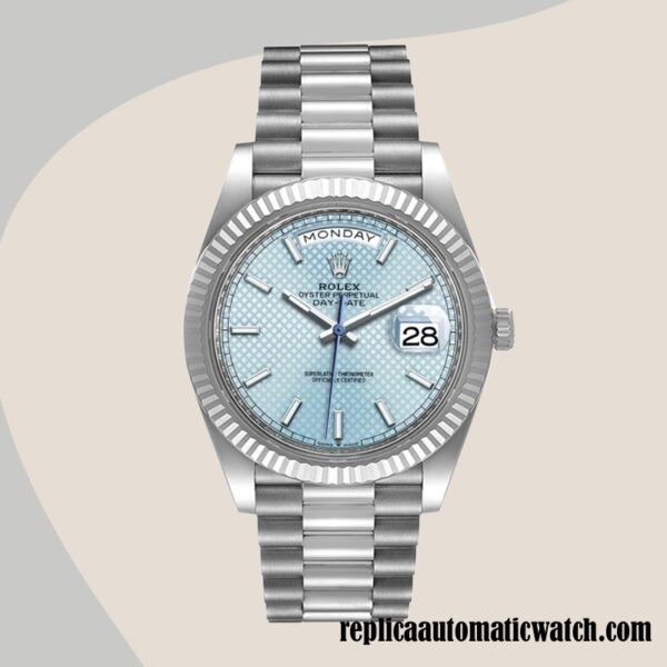 replica automatic Rolex Day-Date Men's m228236-0005 Rolex Calibre 2836/2813 Blue Dial 15mm - Image 2