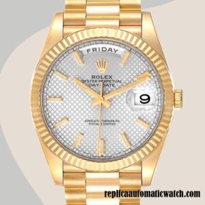 replica automatic Rolex Day-Date Rolex Calibre 2836/2813 Men's 228238 Silver Stripe Dial