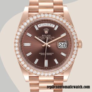 replica automatic Rolex Day-Date Rolex Calibre 2836/2813 Men's m228345rbr-0006 Rose Gold-tone Automatic