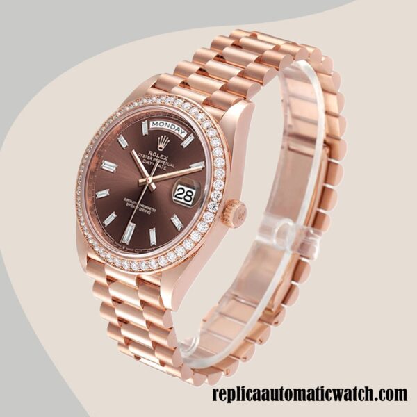 replica automatic Rolex Day-Date Rolex Calibre 2836/2813 Men's m228345rbr-0006 Rose Gold-tone Automatic - Image 3
