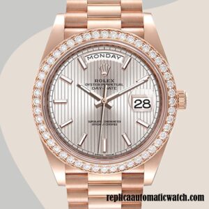 replica automatic Rolex Day-Date m228345rbr-0010 Men's Rolex Calibre 2836/2813 Hands and Markers