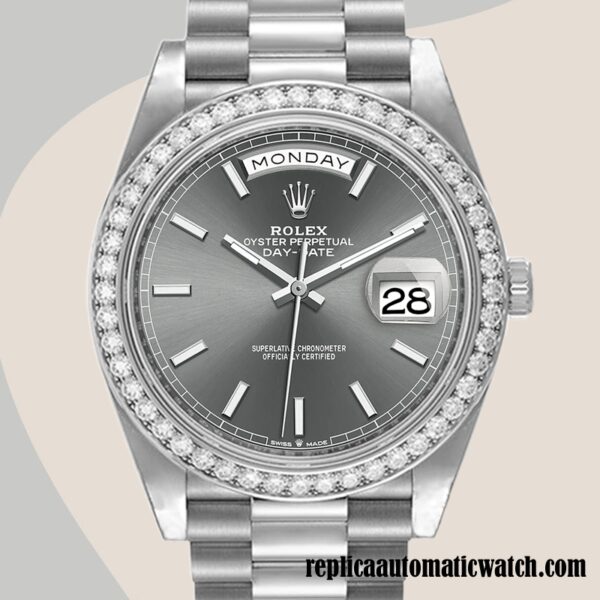 replica automatic Rolex Day-Date Men's Rolex Calibre 2836/2813 m228349rbr-0041 Grey Dial