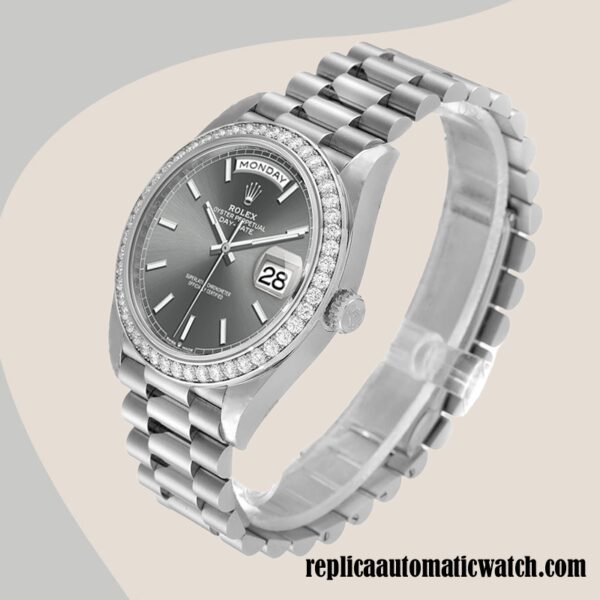 replica automatic Rolex Day-Date Men's Rolex Calibre 2836/2813 m228349rbr-0041 Grey Dial - Image 3
