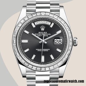 replica automatic Rolex Day-Date Men's 228396 Rolex Calibre 2836 Silver-tone