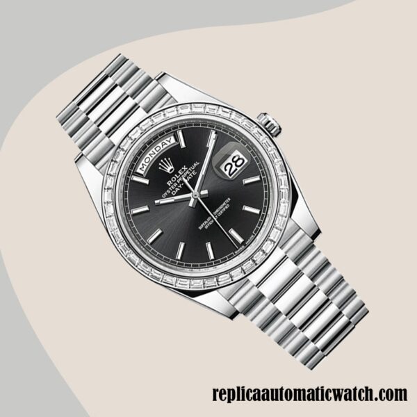 replica automatic Rolex Day-Date m228396tbr-0024 Rolex Calibre 2836 Men's Black Dial Hands and Markers - Image 3